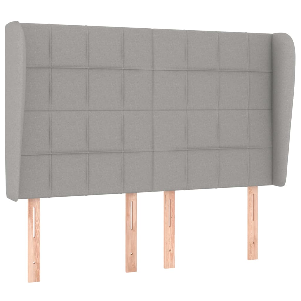 vidaXL Kopfteil mit Ohren Hellgrau 147x23x118/128 cm Stoff