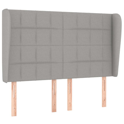 vidaXL Kopfteil mit Ohren Hellgrau 147x23x118/128 cm Stoff