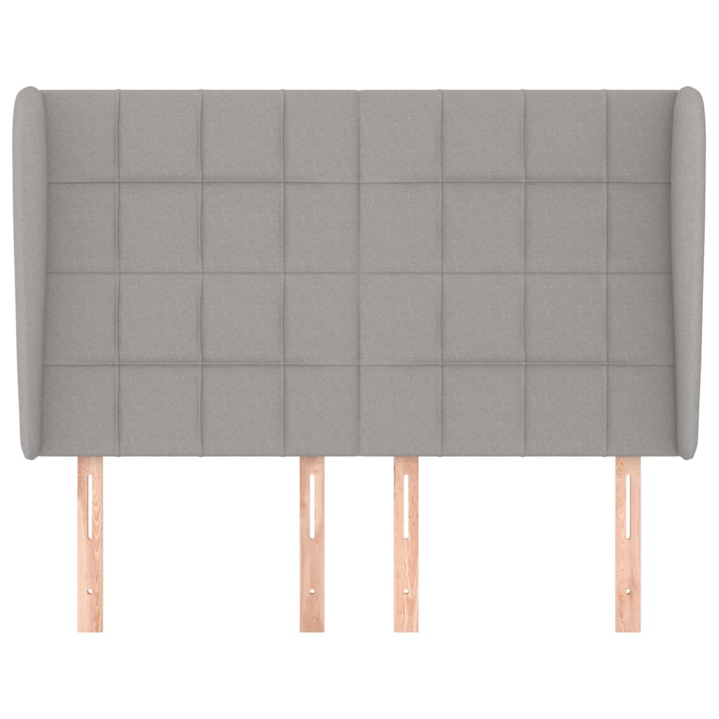 vidaXL Kopfteil mit Ohren Hellgrau 147x23x118/128 cm Stoff
