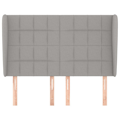 vidaXL Kopfteil mit Ohren Hellgrau 147x23x118/128 cm Stoff