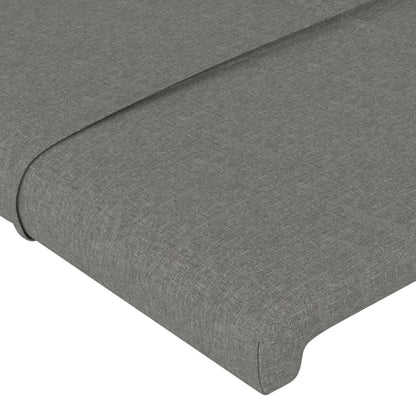 vidaXL Kopfteil mit Ohren Dunkelgrau 147x23x118/128 cm Stoff