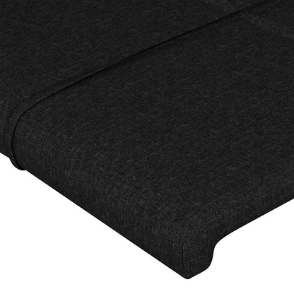 vidaXL Kopfteil mit Ohren Schwarz 147x23x118/128 cm Stoff
