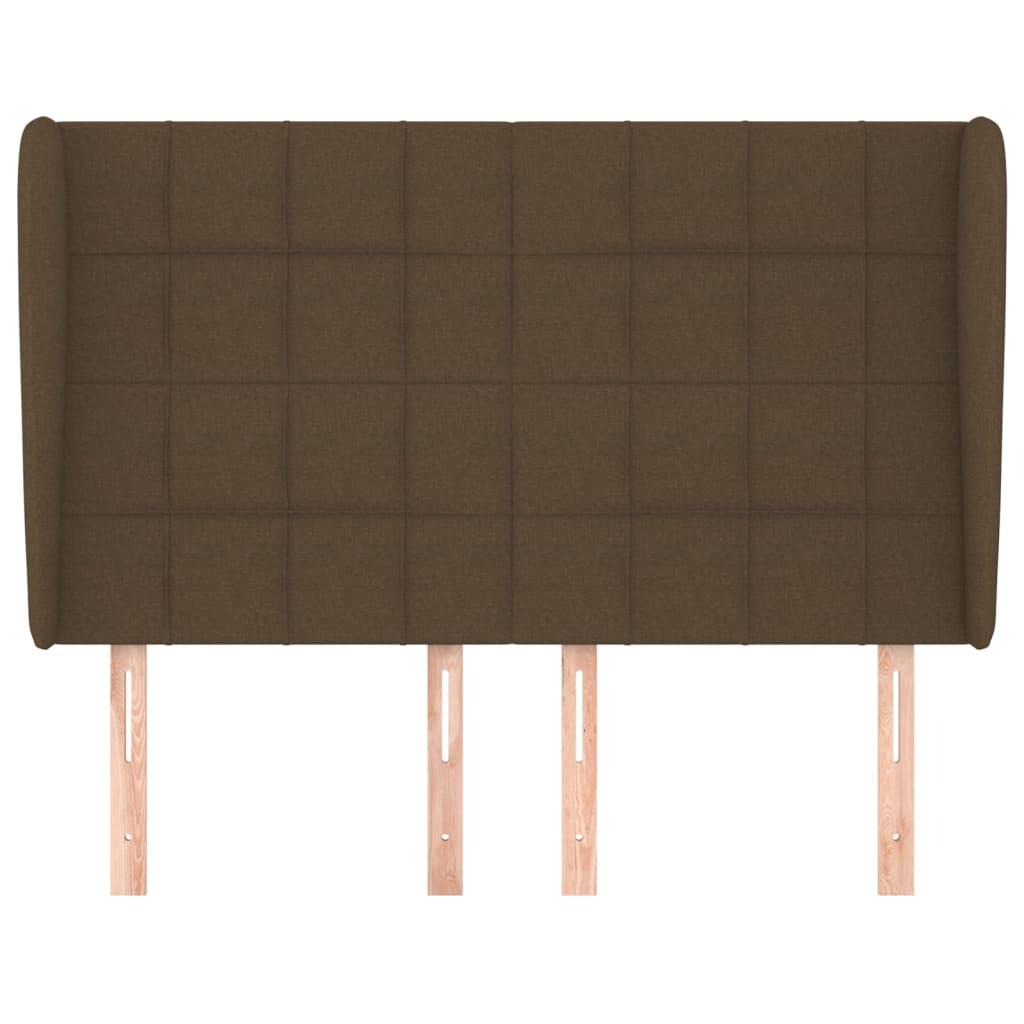 vidaXL Kopfteil mit Ohren Dunkelbraun 147x23x118/128 cm Stoff