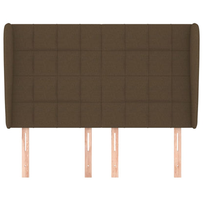 vidaXL Kopfteil mit Ohren Dunkelbraun 147x23x118/128 cm Stoff