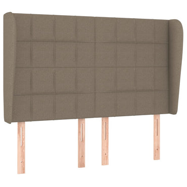 vidaXL Tête de lit à oreilles Taupe 147x23x118/128 cm Tissu