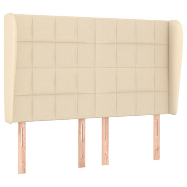 vidaXL Tête de lit à oreilles Crème 147x23x118/128 cm Tissu