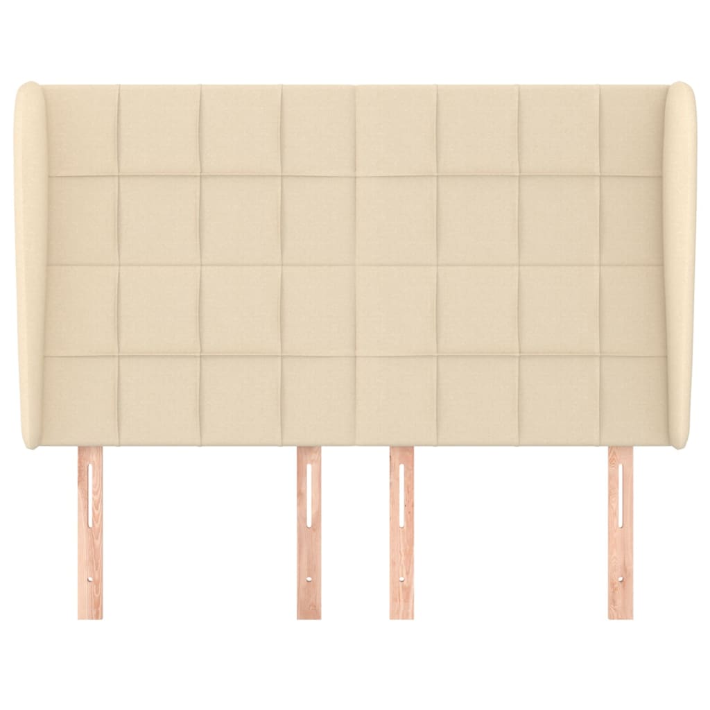 vidaXL Kopfteil mit Ohren Creme 147x23x118/128 cm Stoff