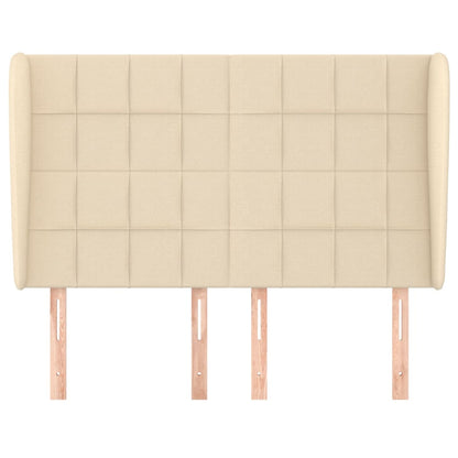 vidaXL Kopfteil mit Ohren Creme 147x23x118/128 cm Stoff