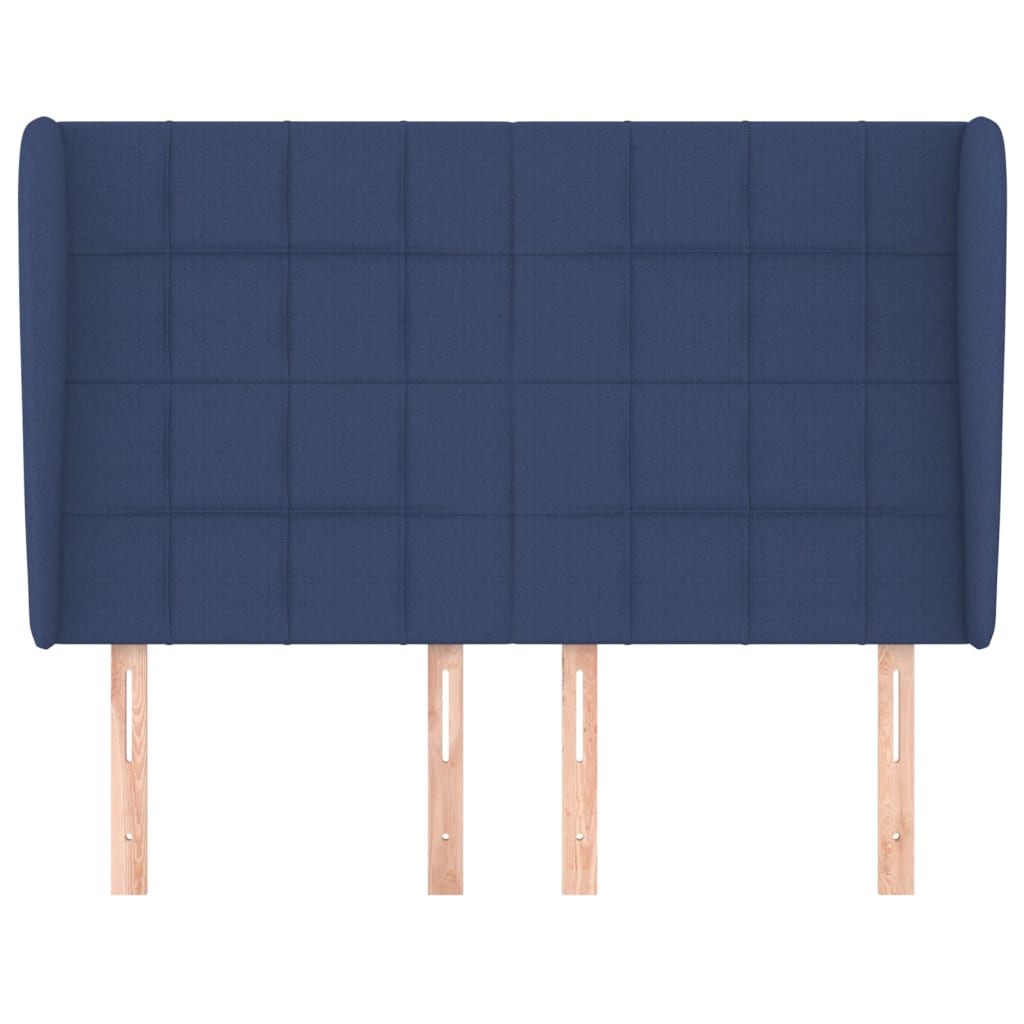 vidaXL Kopfteil mit Ohren Blau 147x23x118/128 cm Stoff