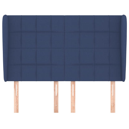vidaXL Kopfteil mit Ohren Blau 147x23x118/128 cm Stoff