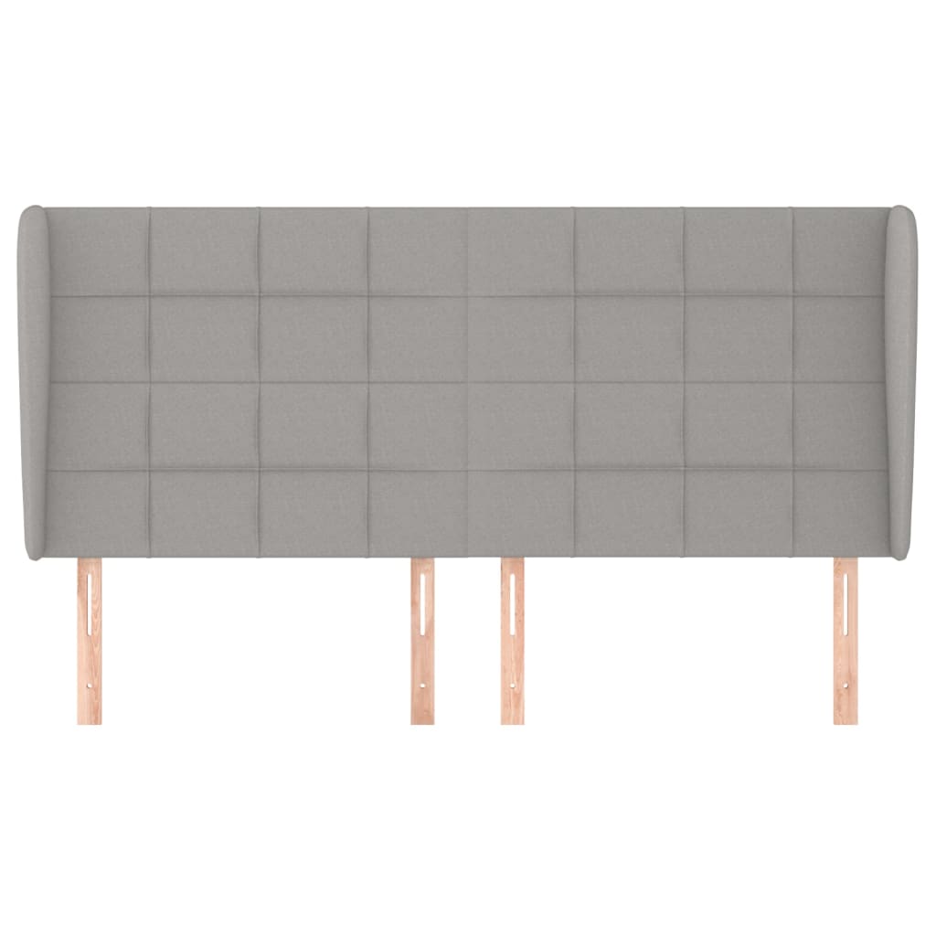 vidaXL Kopfteil mit Ohren Hellgrau 163x23x118/128 cm Stoff