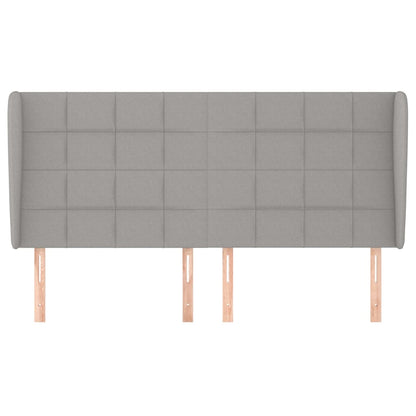 vidaXL Kopfteil mit Ohren Hellgrau 163x23x118/128 cm Stoff