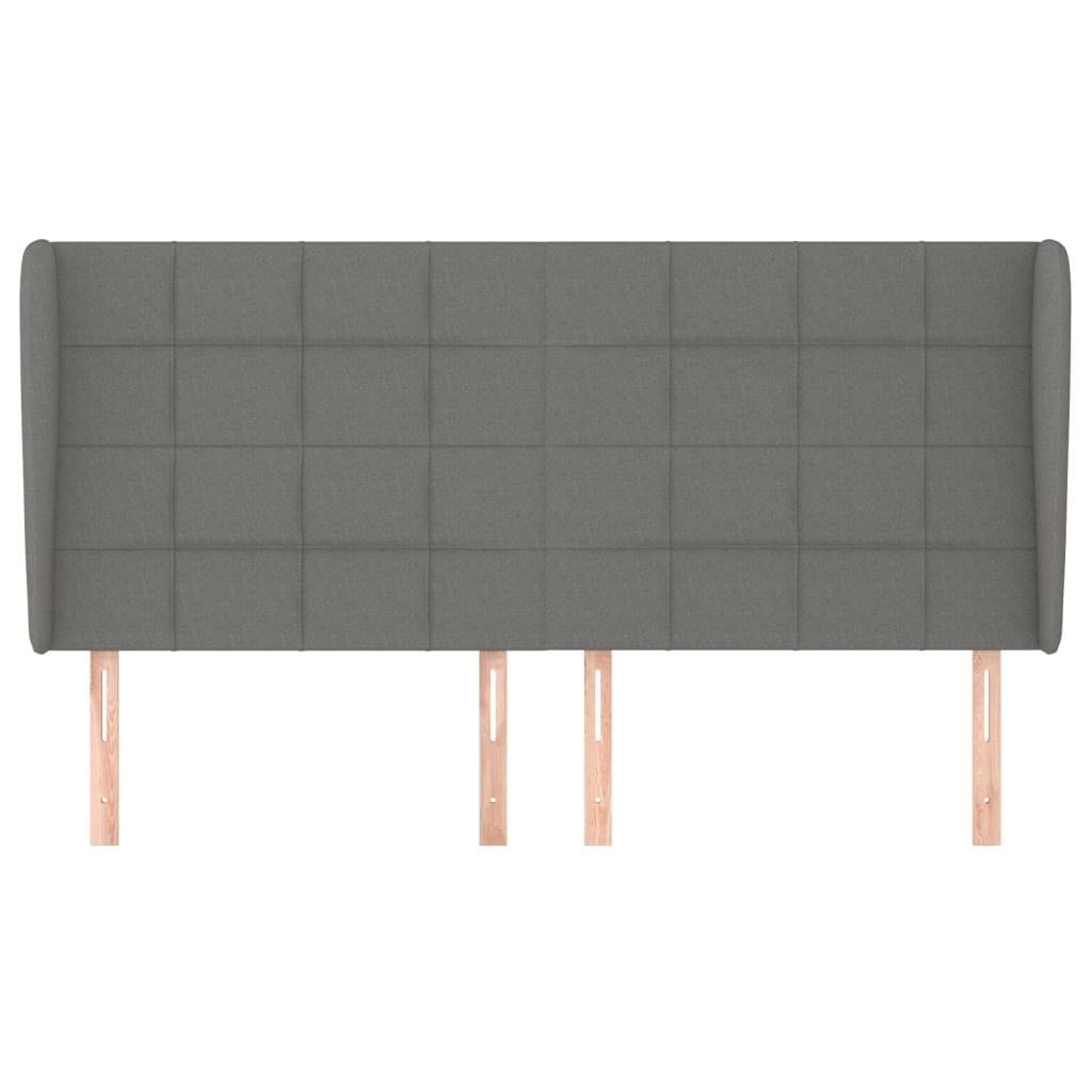 vidaXL Kopfteil mit Ohren Dunkelgrau 163x23x118/128 cm Stoff