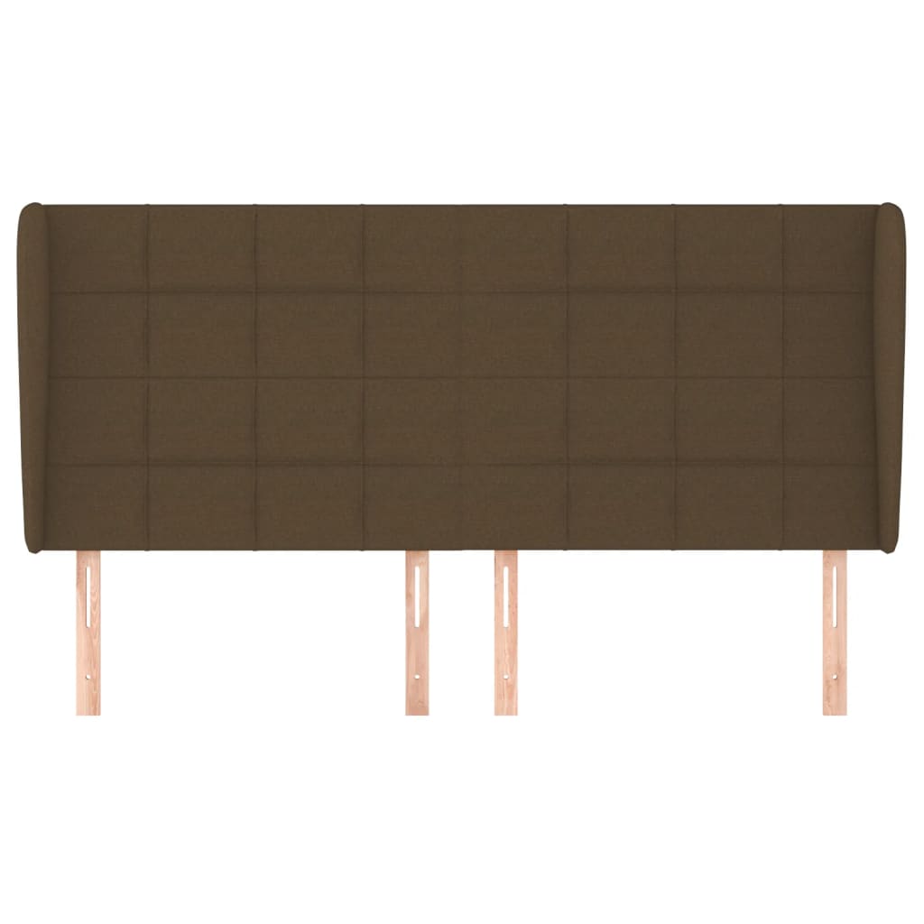 vidaXL Kopfteil mit Ohren Dunkelbraun 163x23x118/128 cm Stoff