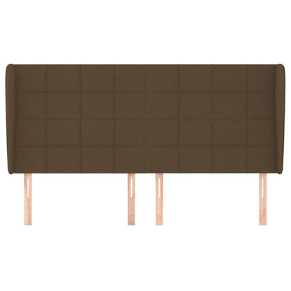 vidaXL Kopfteil mit Ohren Dunkelbraun 163x23x118/128 cm Stoff