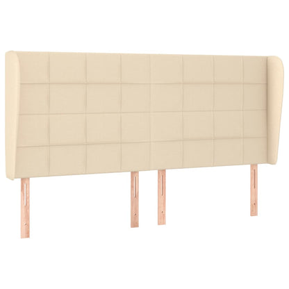vidaXL Kopfteil mit Ohren Creme 163x23x118/128 cm Stoff