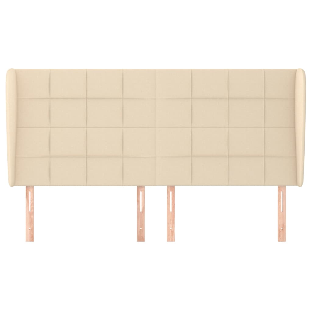vidaXL Kopfteil mit Ohren Creme 163x23x118/128 cm Stoff