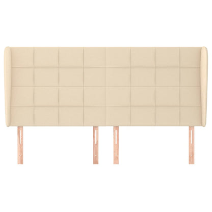 vidaXL Kopfteil mit Ohren Creme 163x23x118/128 cm Stoff