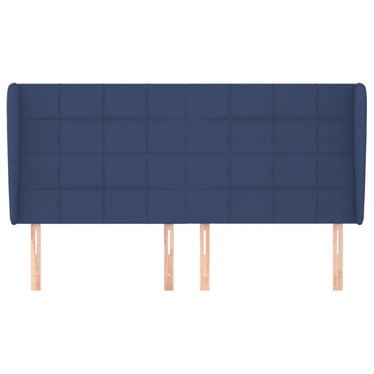 vidaXL Kopfteil mit Ohren Blau 163x23x118/128 cm Stoff