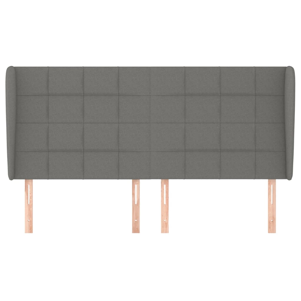 vidaXL Kopfteil mit Ohren Dunkelgrau 183x23x118/128 cm Stoff