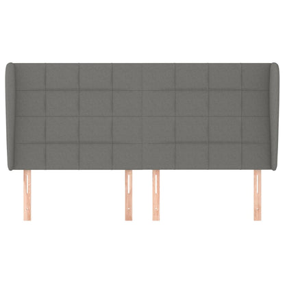 vidaXL Kopfteil mit Ohren Dunkelgrau 183x23x118/128 cm Stoff