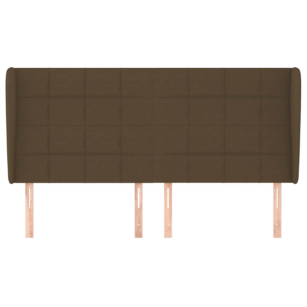 vidaXL Kopfteil mit Ohren Dunkelbraun 183x23x118/128 cm Stoff