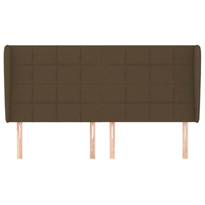 vidaXL Kopfteil mit Ohren Dunkelbraun 183x23x118/128 cm Stoff