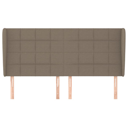 vidaXL Kopfteil mit Ohren Taupe 183x23x118/128 cm Stoff