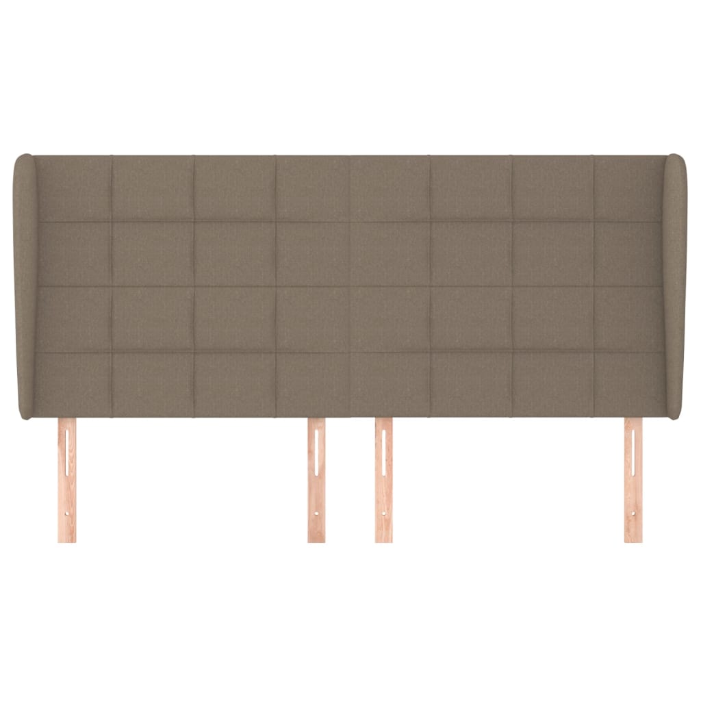 vidaXL Kopfteil mit Ohren Taupe 203x23x118/128 cm Stoff