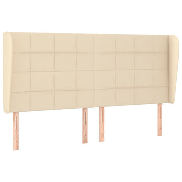 vidaXL Kopfteil mit Ohren Creme 203x23x118/128 cm Stoff