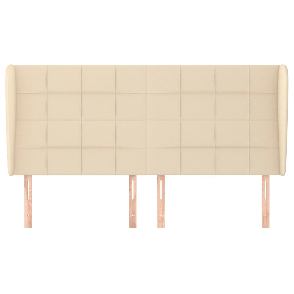 vidaXL Kopfteil mit Ohren Creme 203x23x118/128 cm Stoff