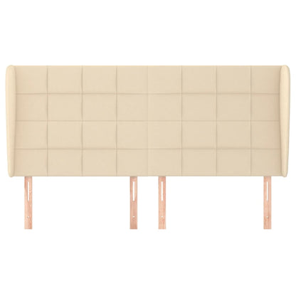 vidaXL Kopfteil mit Ohren Creme 203x23x118/128 cm Stoff
