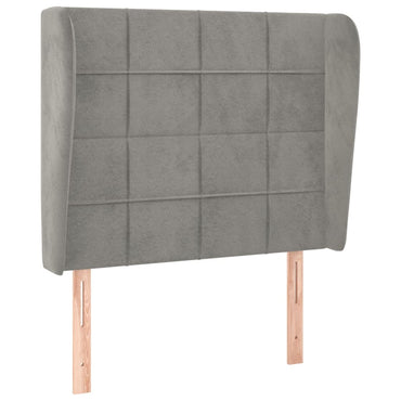 vidaXL Kopfteil mit Ohren Hellgrau 83x23x118/128 cm Samt