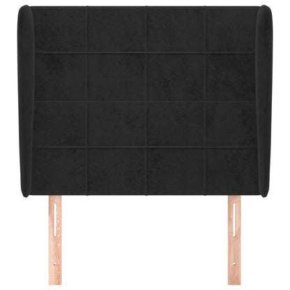 vidaXL Kopfteil mit Ohren Schwarz 83x23x118/128 cm Samt