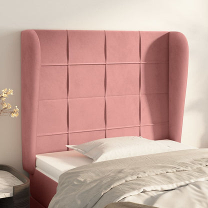 vidaXL Kopfteil mit Ohren Rosa 83x23x118/128 cm Samt