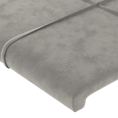 vidaXL Kopfteil mit Ohren Hellgrau 93x23x118/128 cm Samt