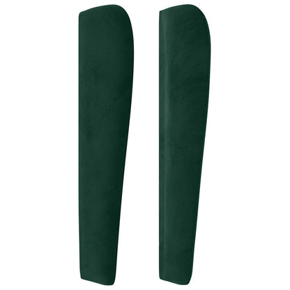 vidaXL Kopfteil mit Ohren Dunkelgrün 93x23x118/128 cm Samt