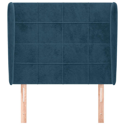 vidaXL Kopfteil mit Ohren Dunkelblau 93x23x118/128 cm Samt