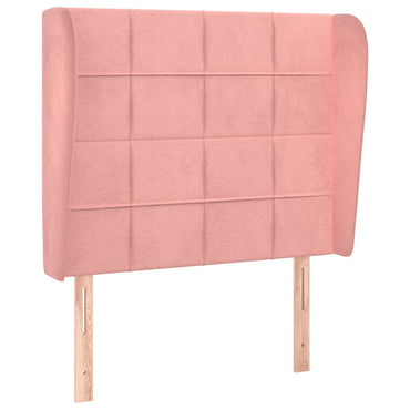 vidaXL Kopfteil mit Ohren Rosa 93x23x118/128 cm Samt