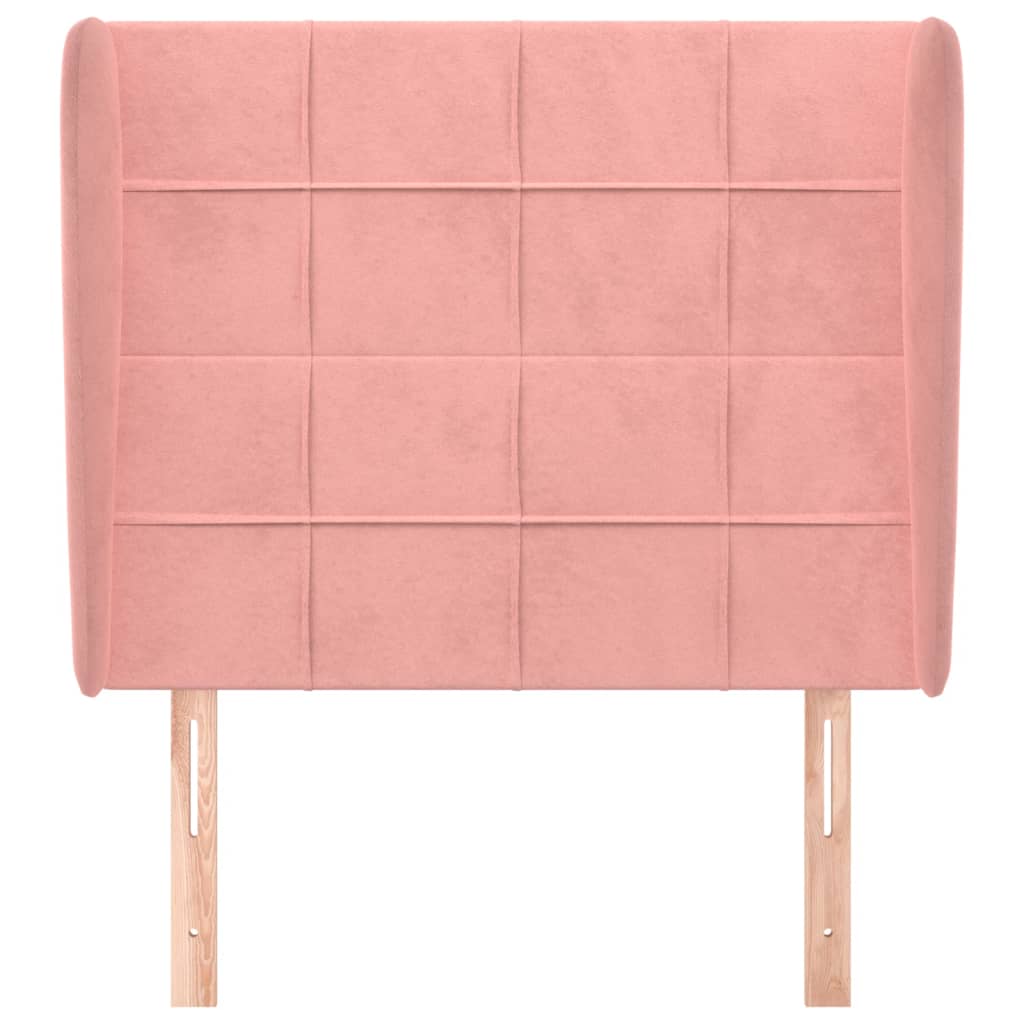 vidaXL Kopfteil mit Ohren Rosa 93x23x118/128 cm Samt