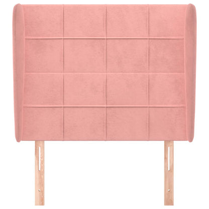 vidaXL Kopfteil mit Ohren Rosa 93x23x118/128 cm Samt