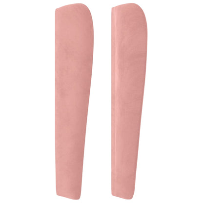 vidaXL Kopfteil mit Ohren Rosa 93x23x118/128 cm Samt