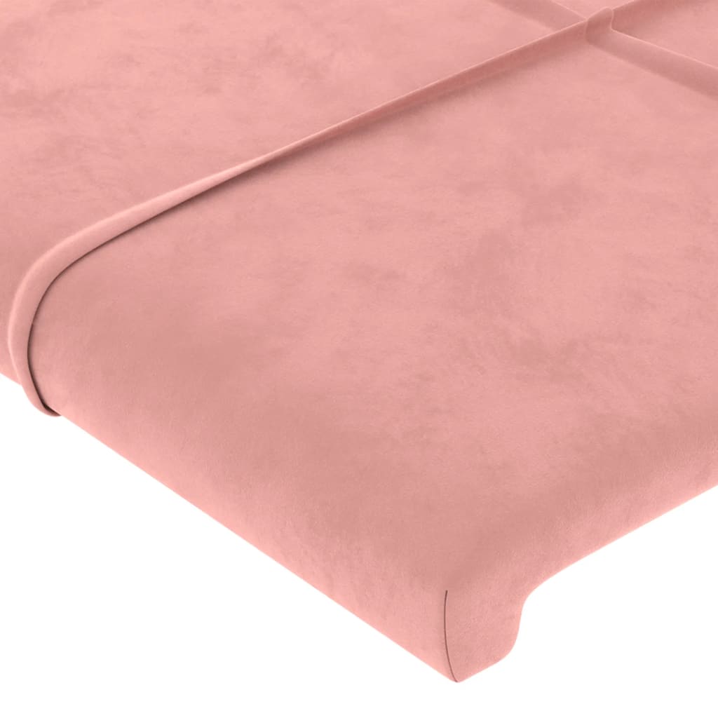 vidaXL Kopfteil mit Ohren Rosa 93x23x118/128 cm Samt