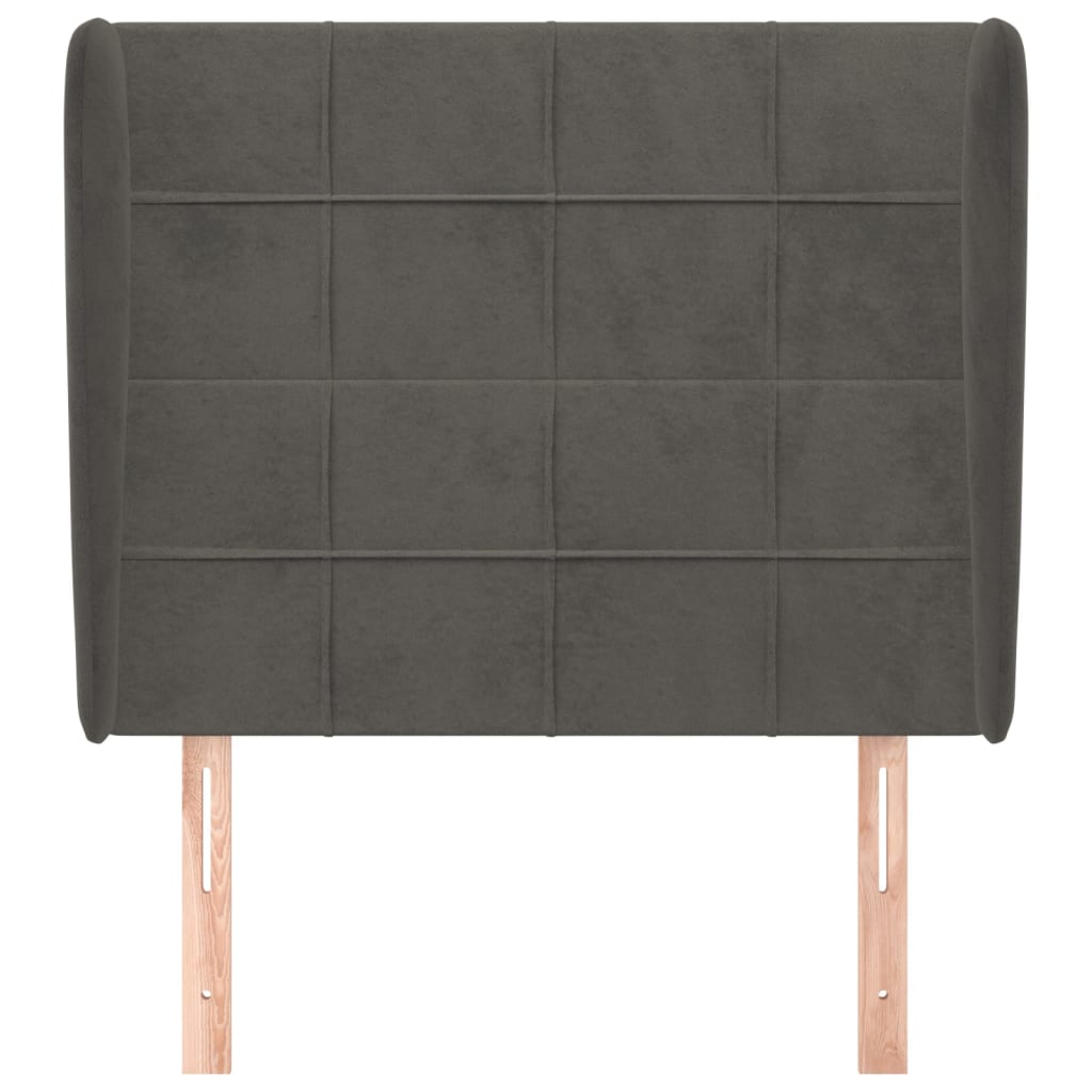 vidaXL Kopfteil mit Ohren Dunkelgrau 103x23x118/128 cm Samt