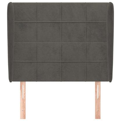 vidaXL Kopfteil mit Ohren Dunkelgrau 103x23x118/128 cm Samt