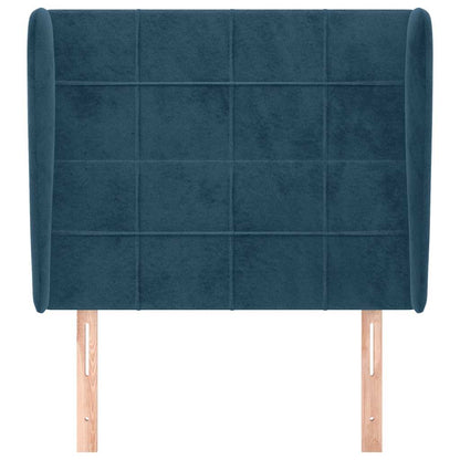 vidaXL Tête de lit à oreilles bleu foncé 103x23x118/128 cm velours