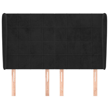 vidaXL Kopfteil mit Ohren Schwarz 147x23x118/128 cm Samt