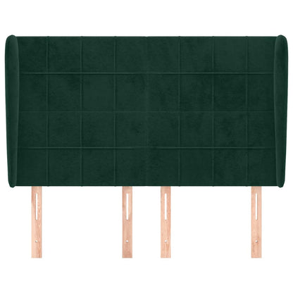 vidaXL Kopfteil mit Ohren Dunkelgrün 147x23x118/128 cm Samt