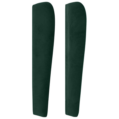 vidaXL Kopfteil mit Ohren Dunkelgrün 147x23x118/128 cm Samt