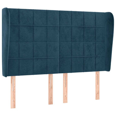 vidaXL Kopfteil mit Ohren Dunkelblau 147x23x118/128 cm Samt